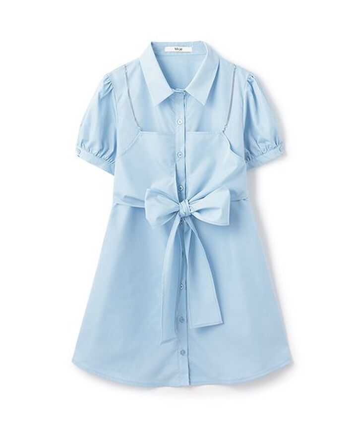 Shirt Dress with Bustier,Light blue, medium image number 3