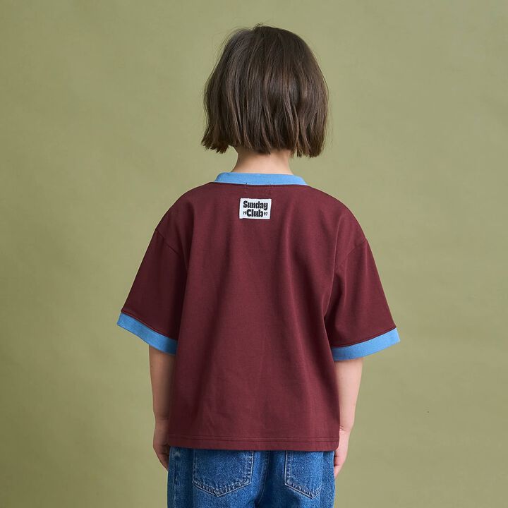 [Anti-Stain & Quick-Dry] Distressed Logo Print Ringer T-Shirt,Turquoise, medium image number 17