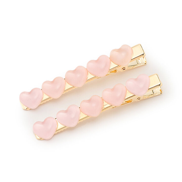 Mini Heart Clips (Set of 2),Pink, medium image number 0