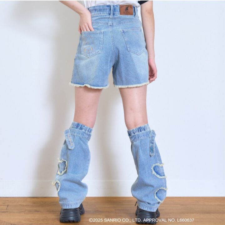 [My Melody & Kuromi] Distressed Shorts,Gray, medium image number 8