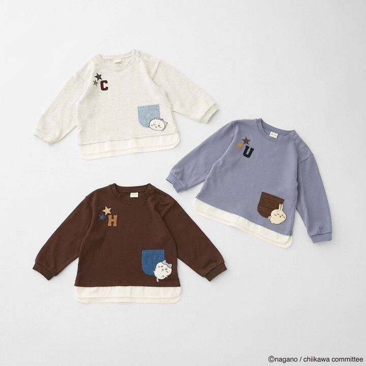 [Anime Chiikawa] Star Logo Appliqu&eacute; Pocket T-Shirt,Light blue, medium image number 17