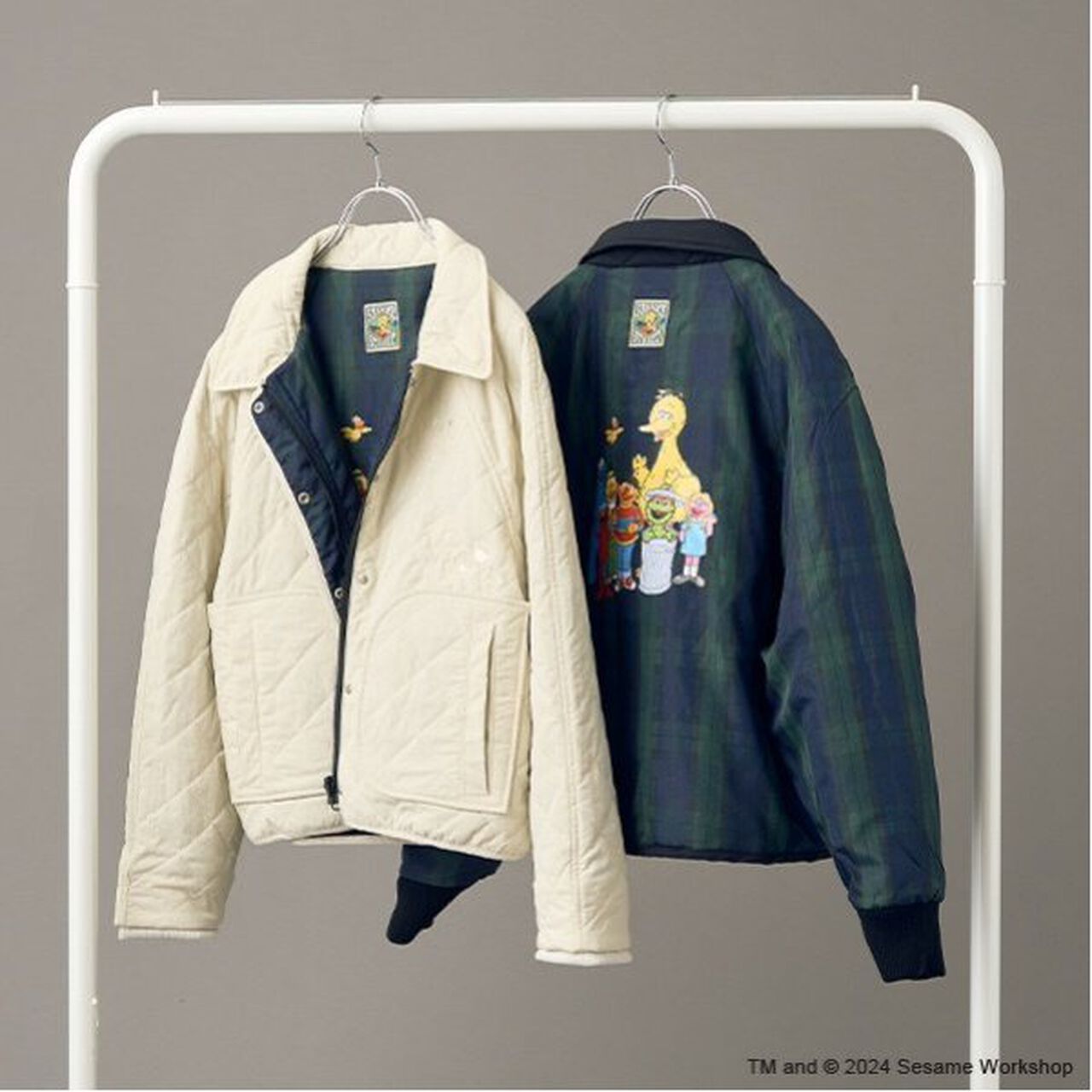 [AMI] Sesame Street Reversible Padded Bomber Jacket,Ivory, large image number 11