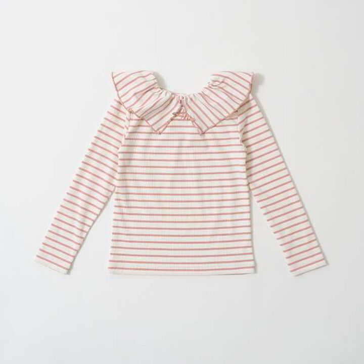 Front and Back Both OK! Collared Long-Sleeve T-Shirt,Pink, medium image number 12