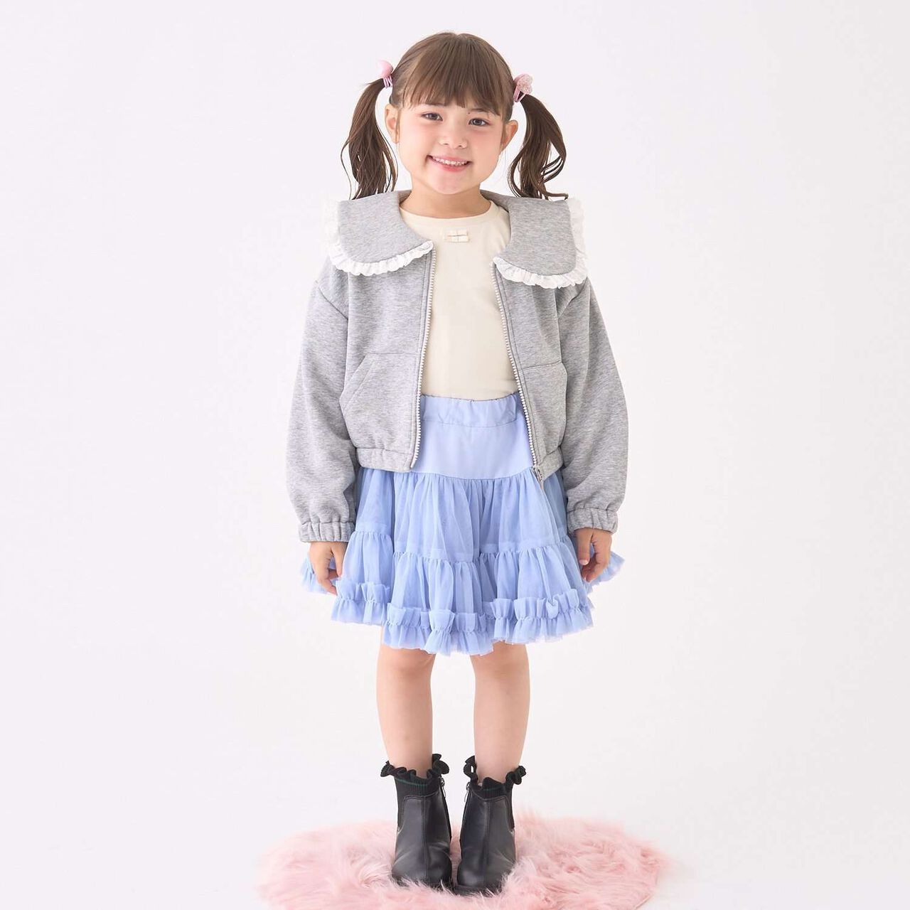 [Lycee Mine Ballet Series] Coordinatable Setup Sailor Collar Full-Zip Sweatshirt,Light blue, large image number 36