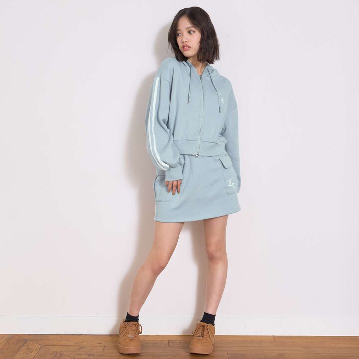 [LTXC/Shaggy Lining] Zip Parka Outfit Set,Top gray, medium image number 1