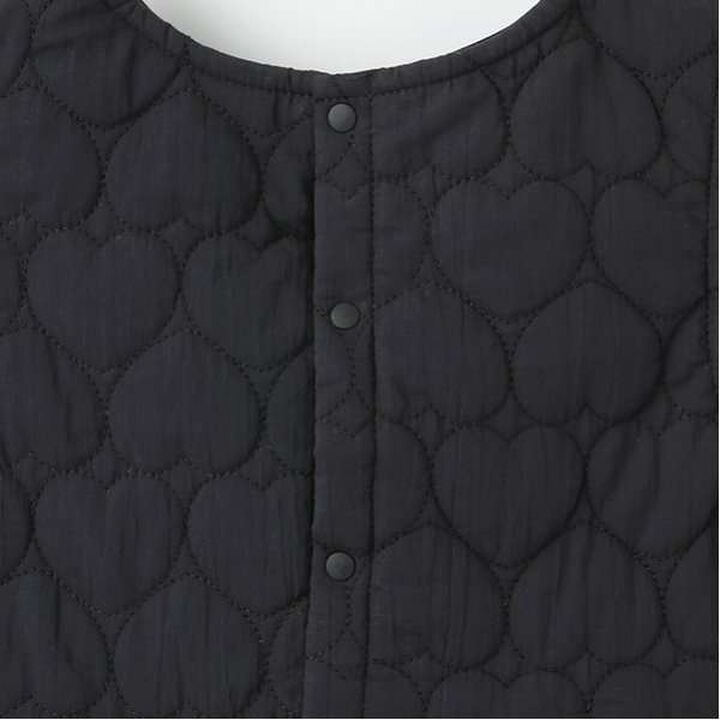 Heart Quilted Jumper Skirt,Charcoal gray, medium image number 5