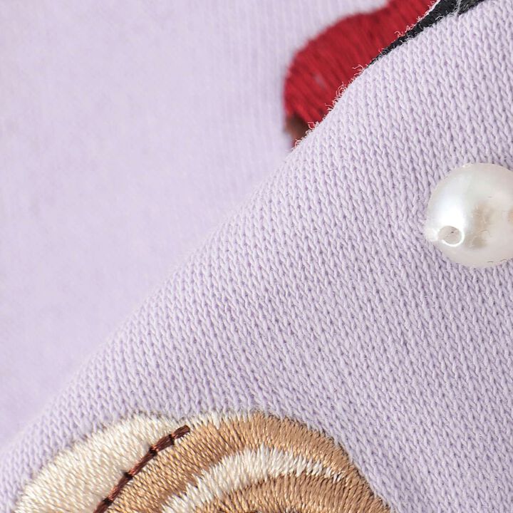 Chocolate Sweets Embroidery Long-Sleeve Shirt,Off white, medium image number 5