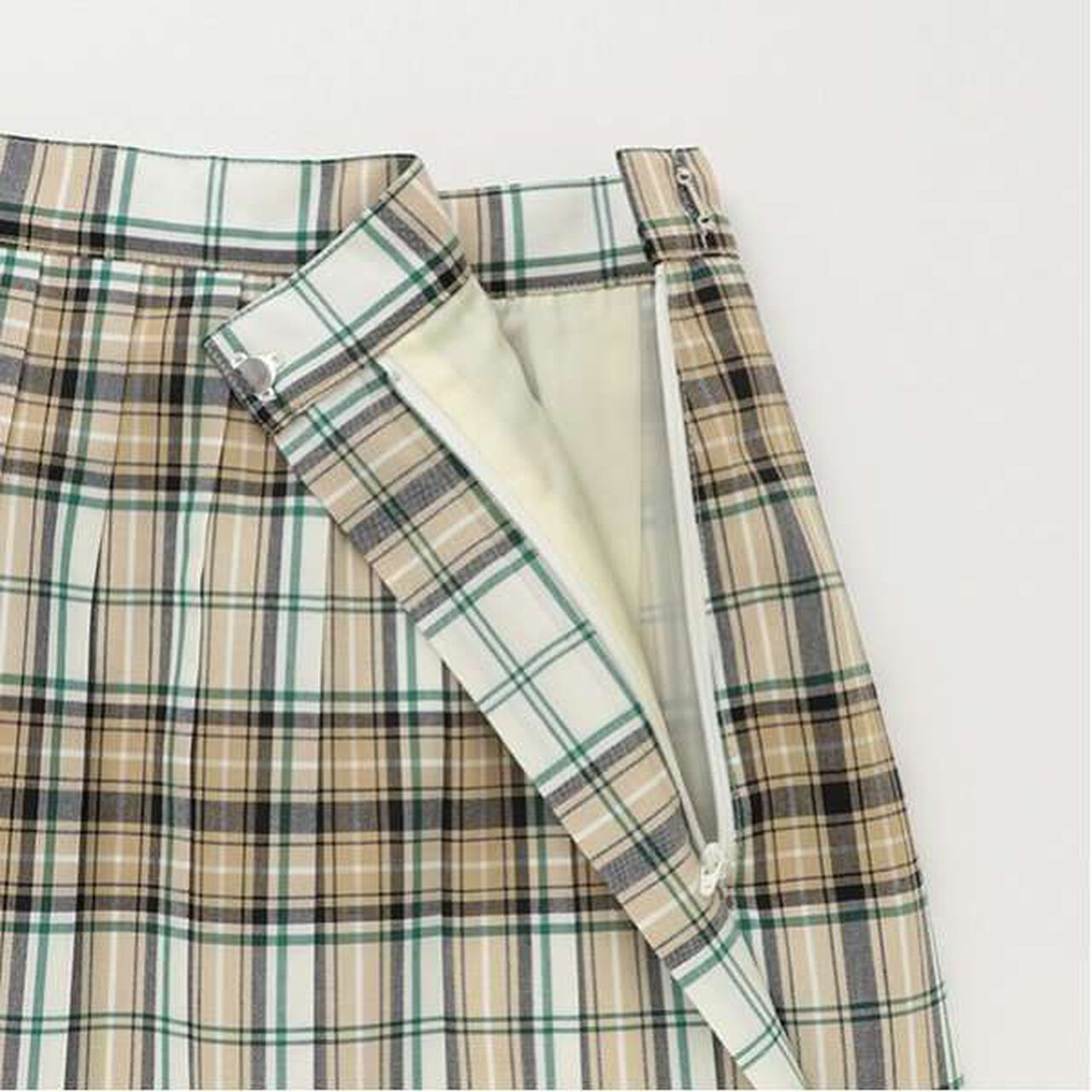 *52cm Length 24-Pleat Check Skirt,Blue, large image number 5