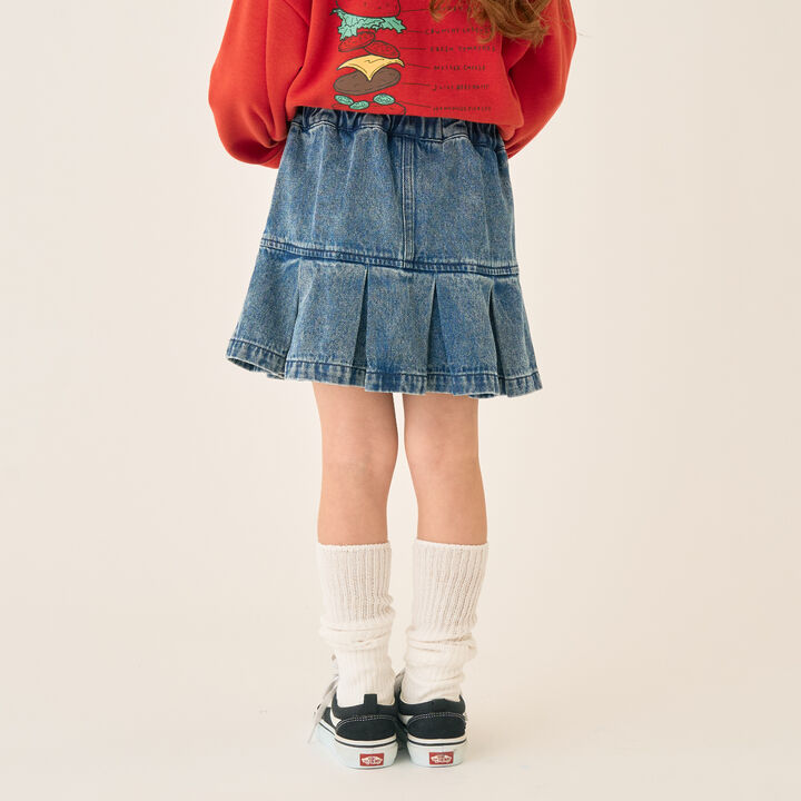 Box Pleat Skirt / Denim,Blue, medium image number 5