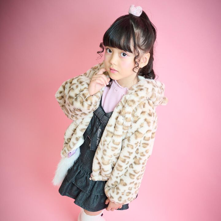 Leopard Print Faux Fur Bomber Jacket,Beige, medium image number 10