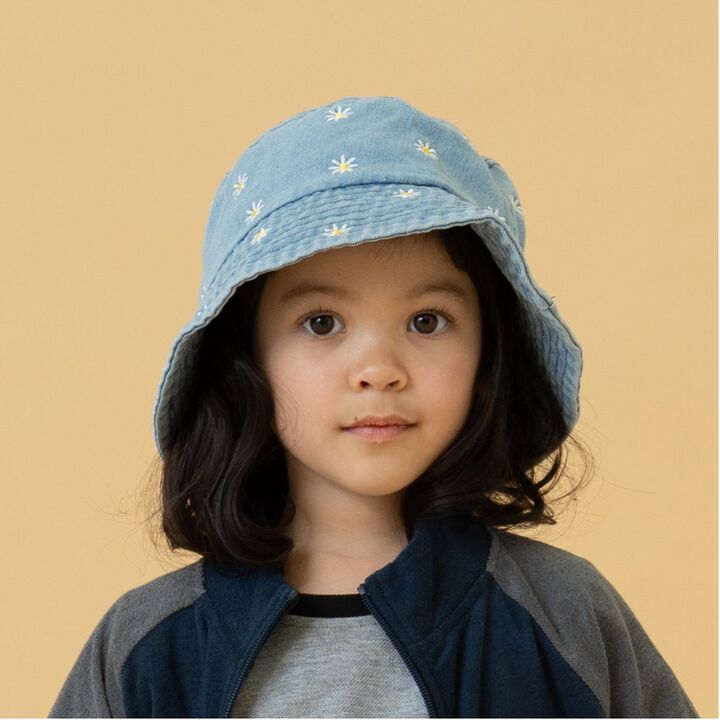 [D Select] Margaret Embroidered Denim Bucket Hat,, medium