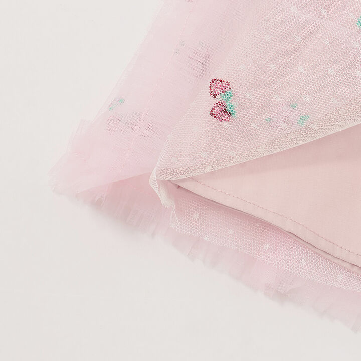 Strawberry Embroidery Tulle Skirt,Off white, medium image number 5