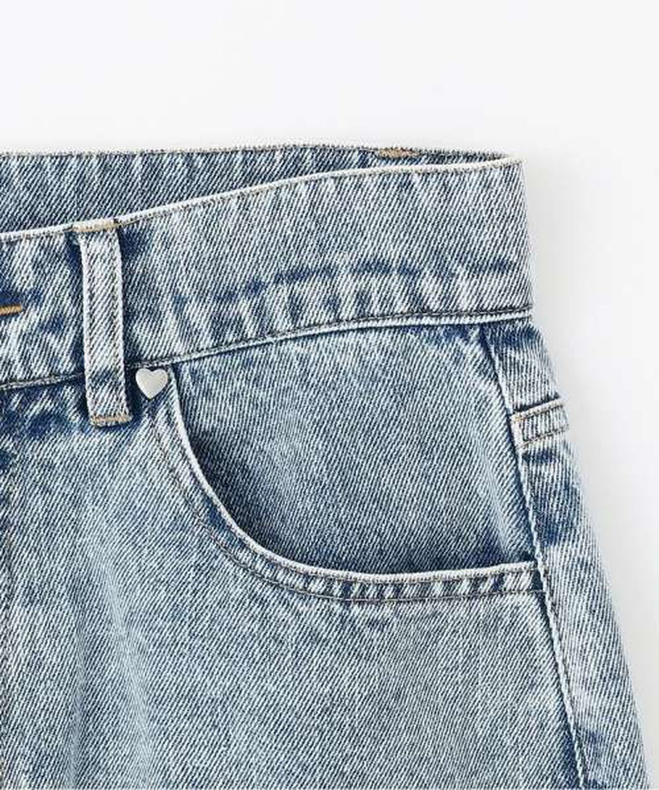 Heart Logo Straight Denim Pants,Blue, large image number 13