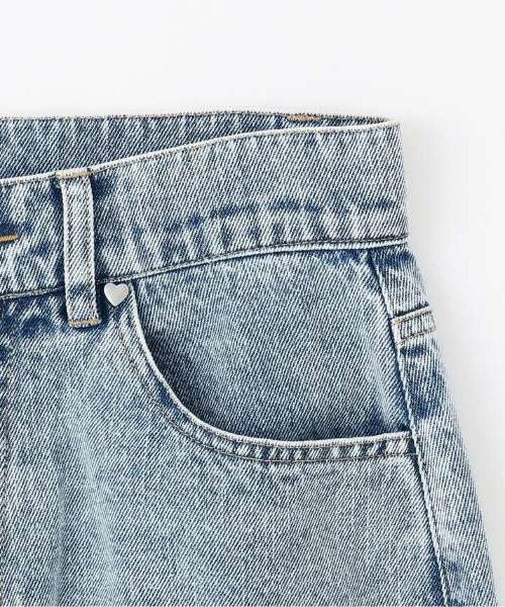 Heart Logo Straight Denim Pants,Blue, medium image number 13