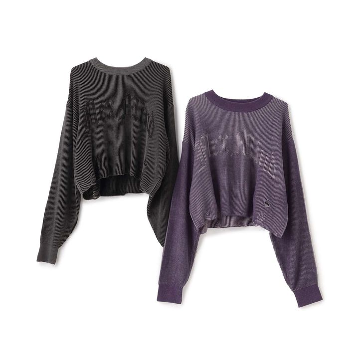 [LTXC] Logo Vintage Cropped Knitwear,Purple, medium image number 6
