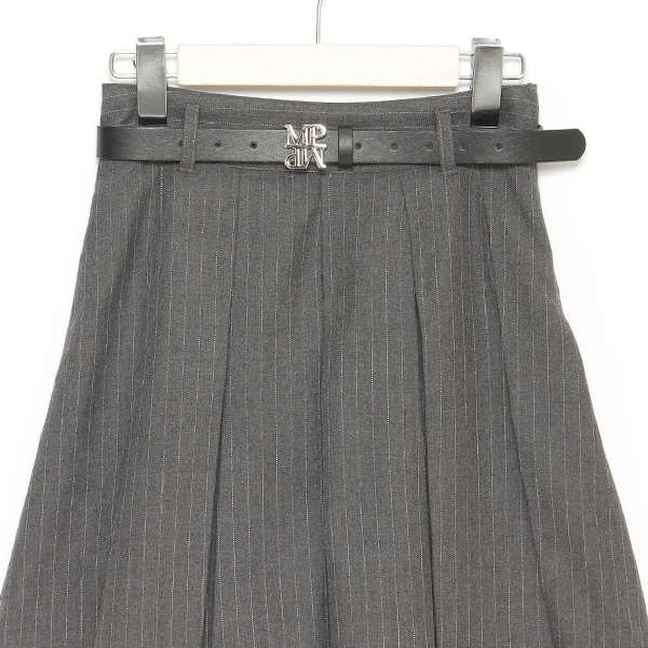 Manish Pleated Skirt with Logo Belt (Includes Spats),Gray, large image number 13