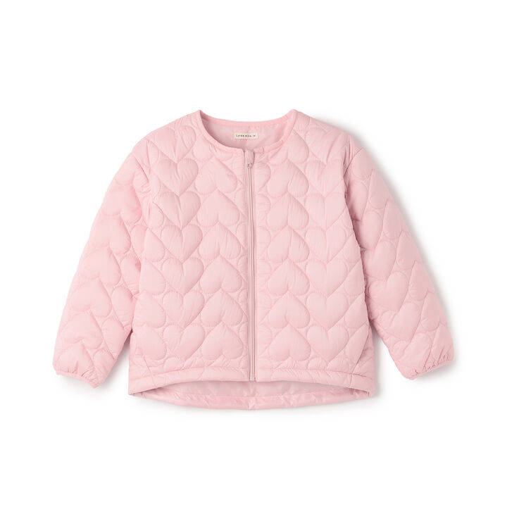 [Light and Fluffy] Heart Quilted Puff Jacket with Storage Pouch,Blue gray, medium image number 17