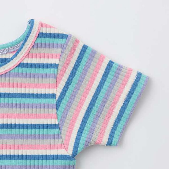 Stripe Ribbed T-Shirt,White, medium image number 4