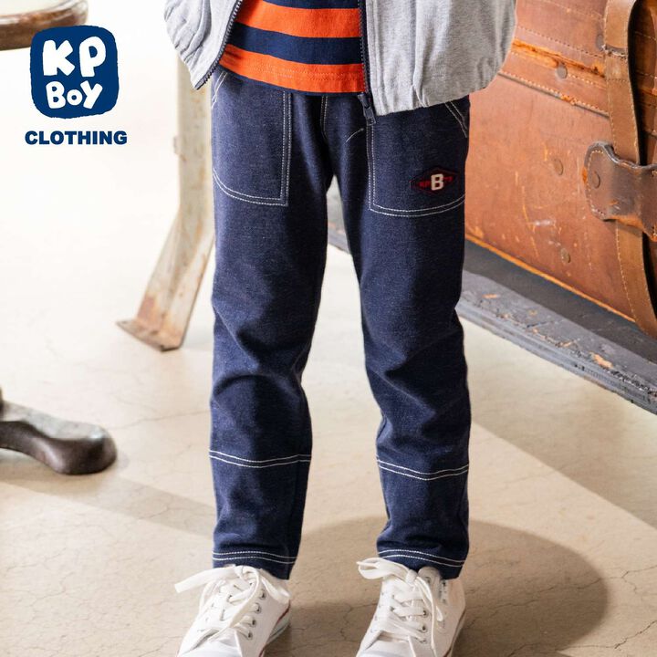 Denim-Look Knit Twill Pants,, medium