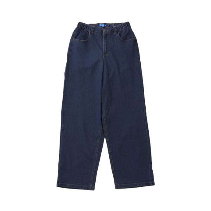 Stretch Denim Relaxed Baggy Pants,Deep blue, medium image number 0