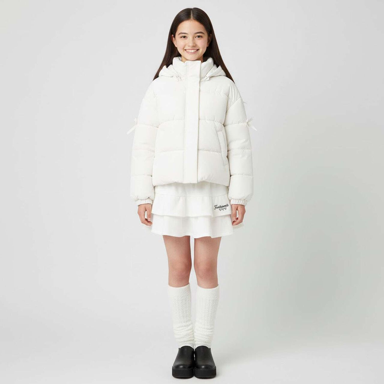 [Milky Coast] Sleeve Ribbon Padded Blouson,Black, large image number 12