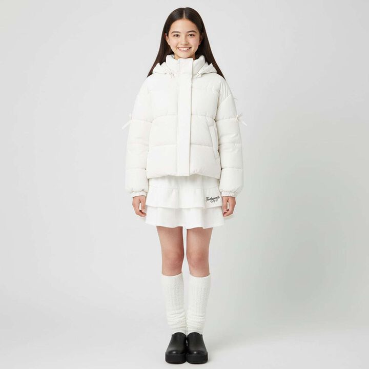 [Milky Coast] Sleeve Ribbon Padded Blouson,Black, medium image number 12