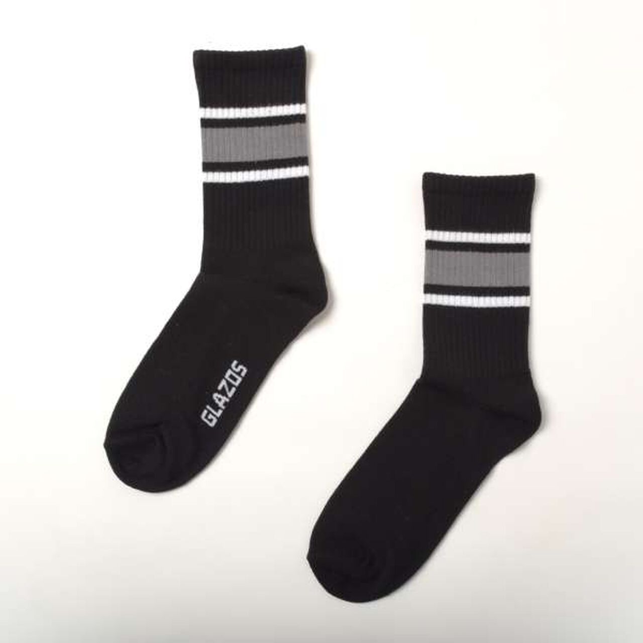 [Adult Size Available] Crew Length Line Socks 3-Pair Set,Multi color, large image number 4