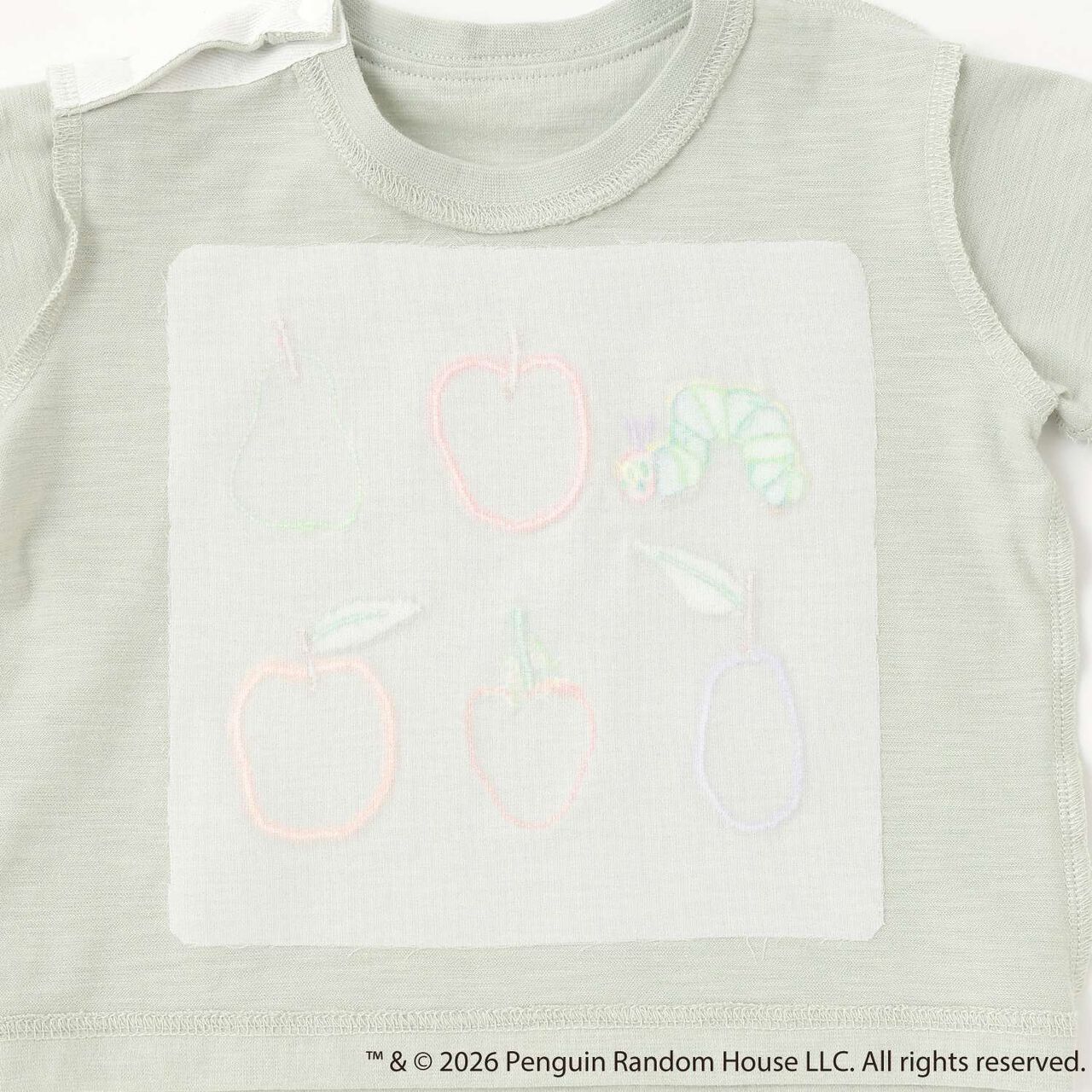 [Hungry Caterpillar] Fruit Appliqu&eacute; Short Sleeve T-Shirt,Light green, large image number 8