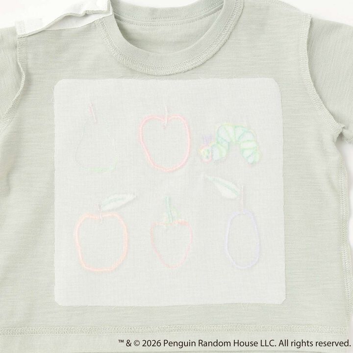 [Hungry Caterpillar] Fruit Appliqu&eacute; Short Sleeve T-Shirt,Light green, medium image number 8