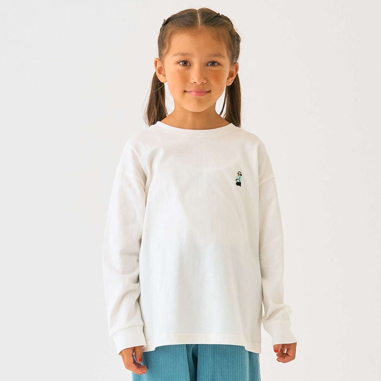 Bear One-Point Long Sleeve T-Shirt,Off white, large image number 0