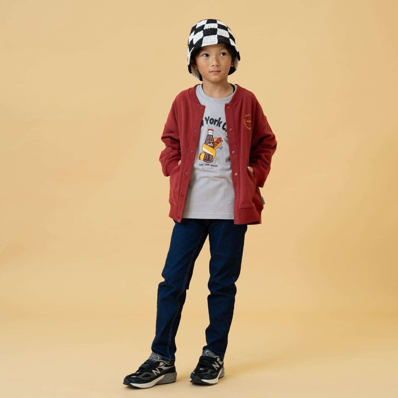 Sweatshirt Crew Neck Cardigan,Black, large image number 5