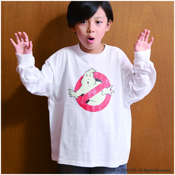 [Ghostbusters] Phosphorescent Logo Long-Sleeve T-Shirt for Boys Kids,Ivory, medium image number 1