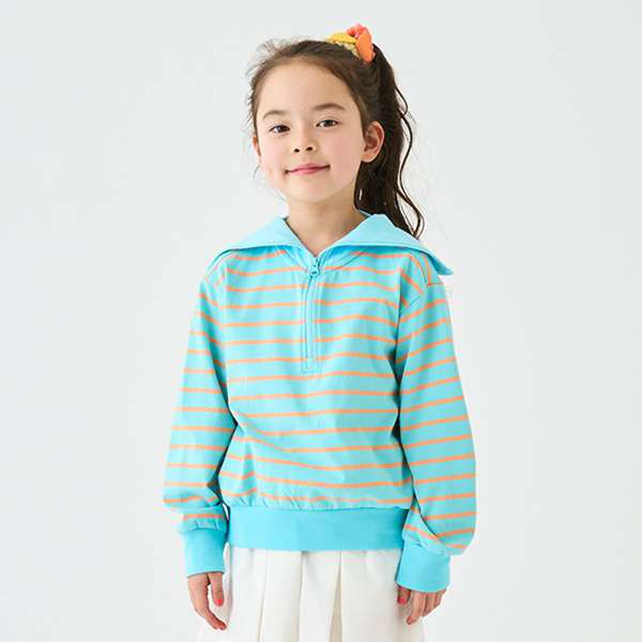 Sailor Collar Pullover,Turquoise, large image number 0