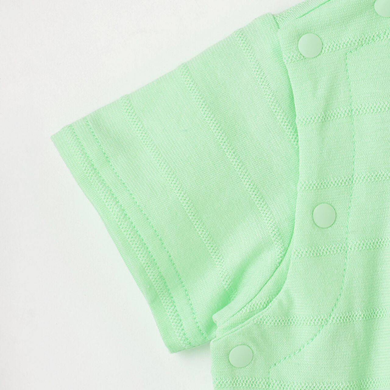 Dinosaur Appliqué Short-Sleeve Coverall,Yellow green, large image number 5