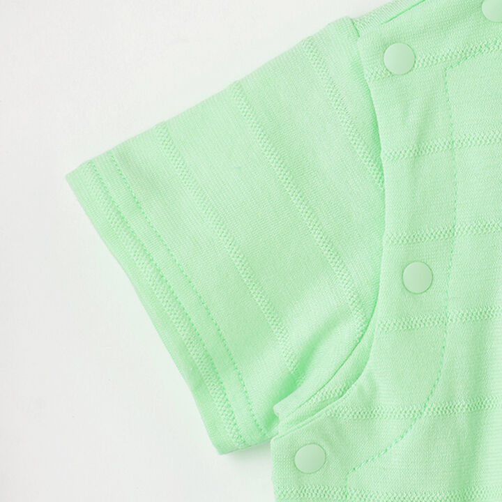 Dinosaur Appliqué Short-Sleeve Coverall,Yellow green, medium image number 5