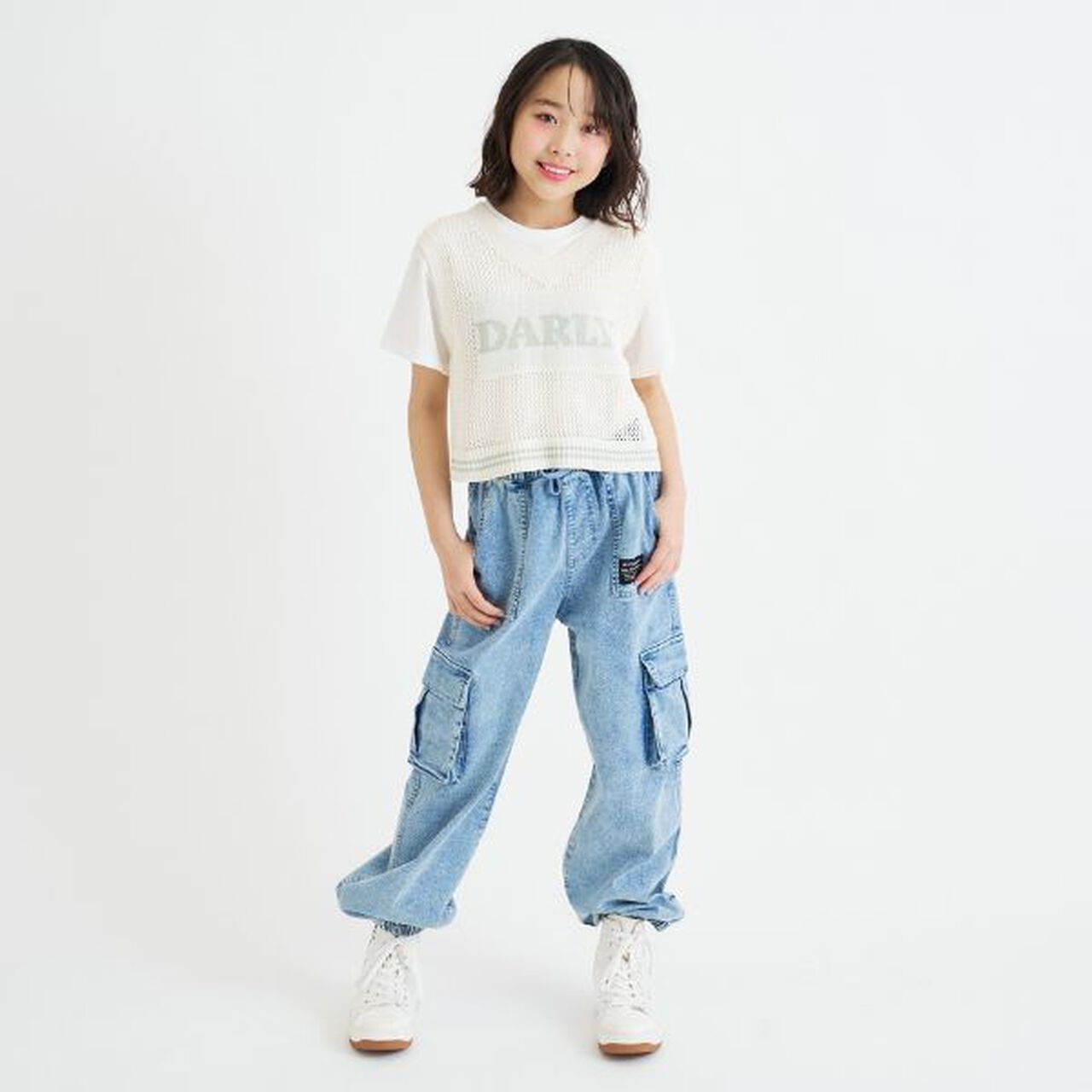 Washable Mesh Knit Vest + Short Sleeve T-Shirt,Sax blue, large image number 17