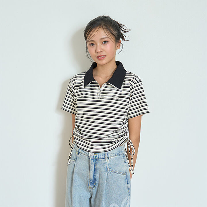 Half ZIP Drawstring T-Shirt,Off white, medium image number 16