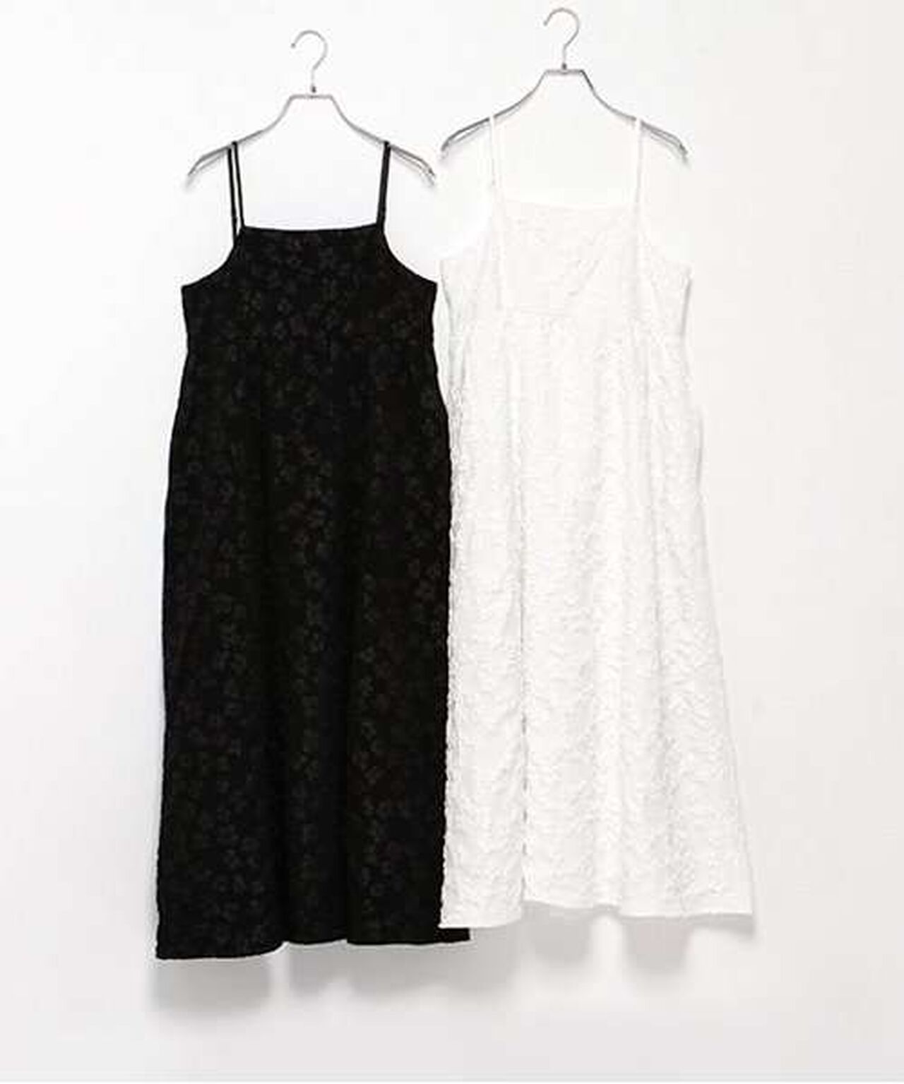 Flower Jacquard Camisole One-Piece Dress,Black, large image number 2