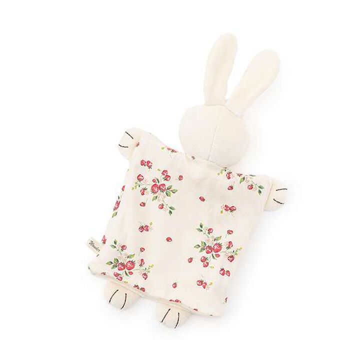 ☆Wild Strawberry Rabbit Puppet [Organic] [Made in Japan],Pearl white, medium image number 1