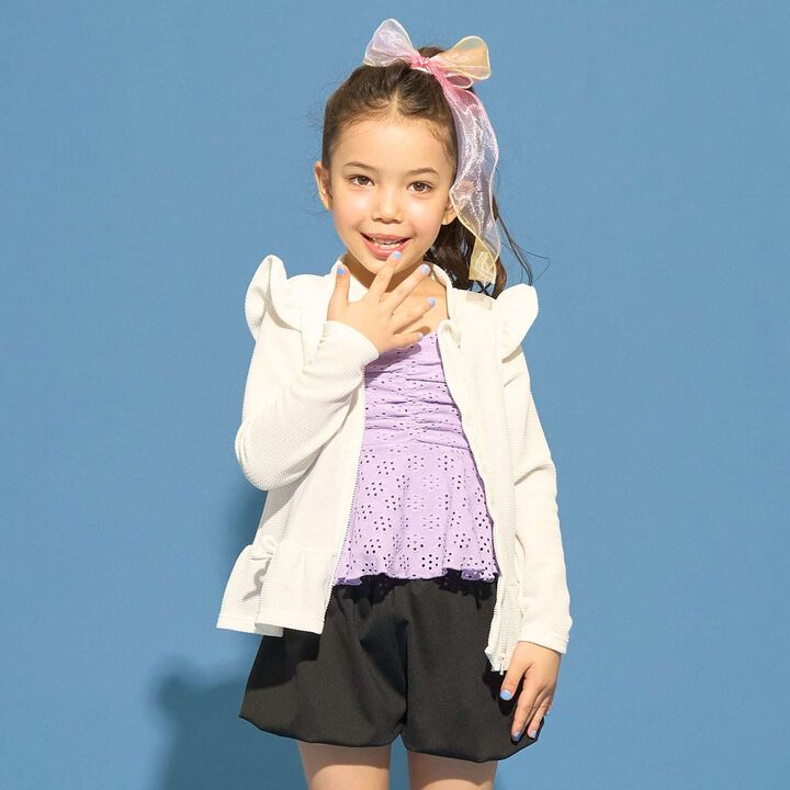 [SWIM] [UV Cut] Hem Frill Full Zip Rash Guard,, medium