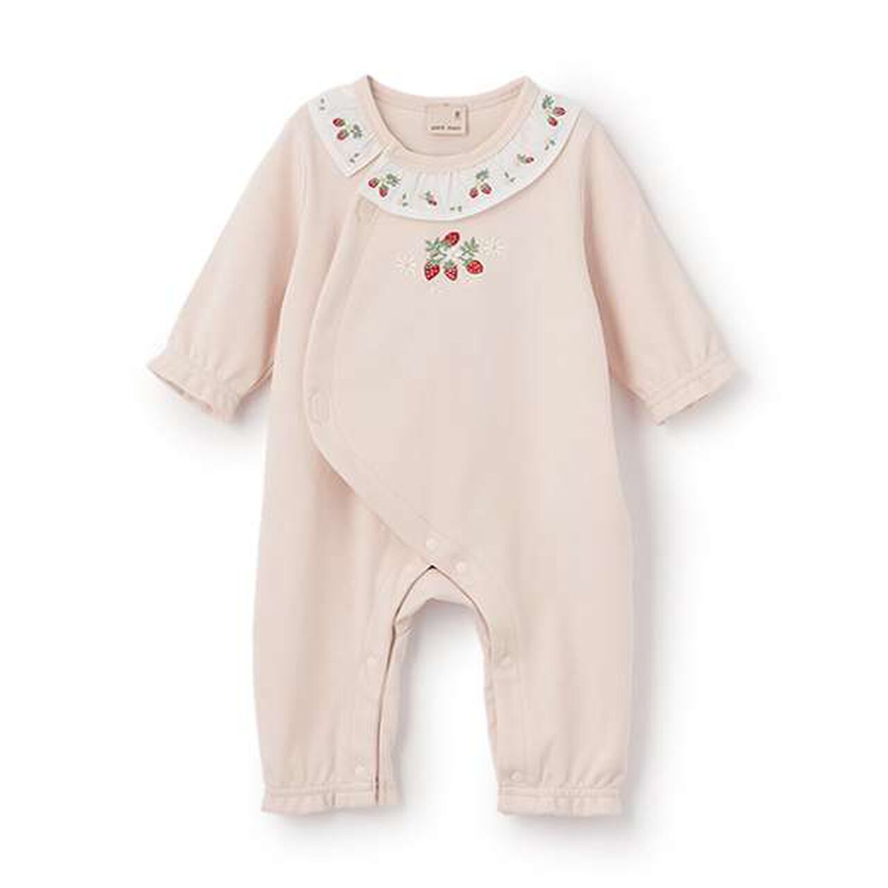 [Weak Acidity] Strawberry Embroidery Coverall,Light green, large image number 14