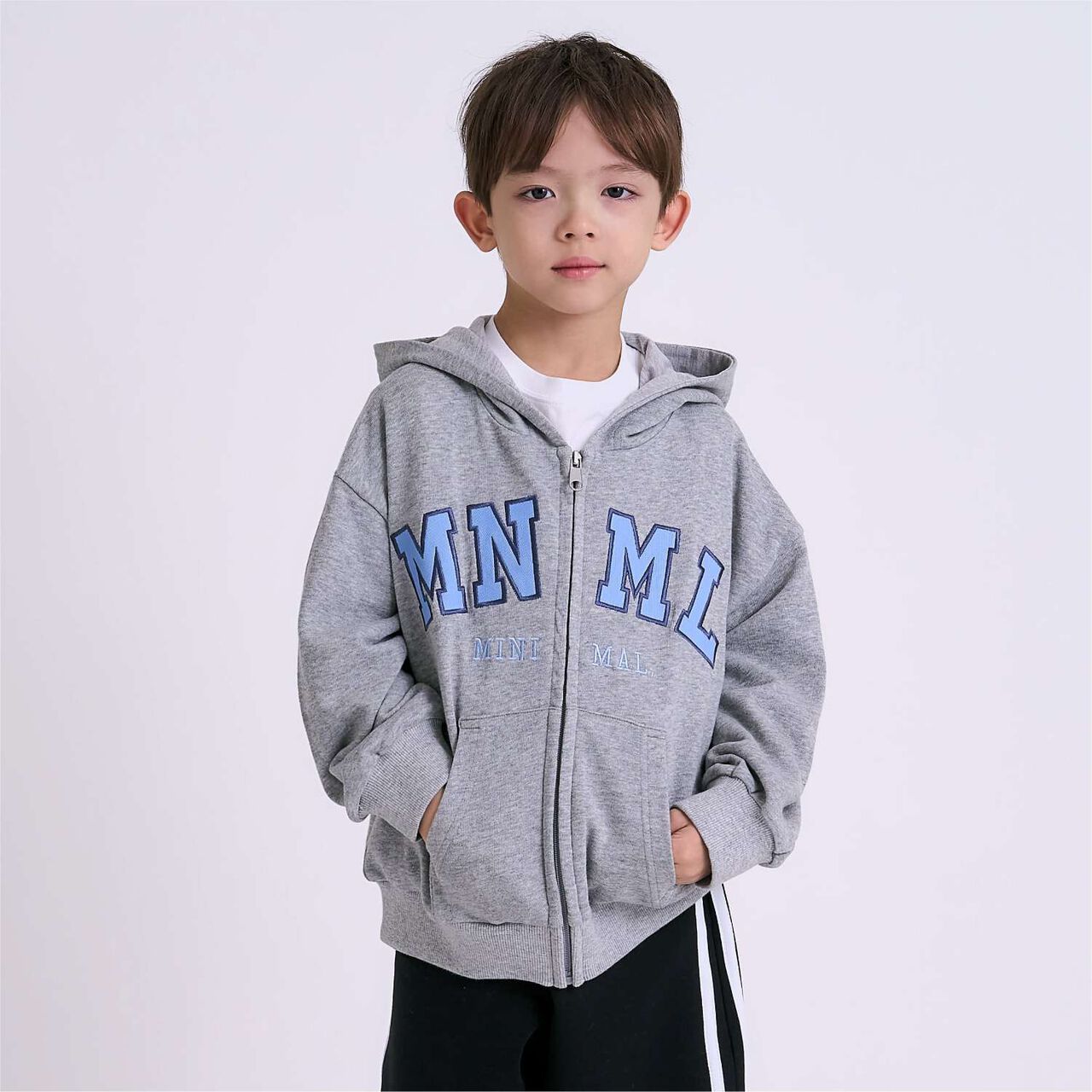 Quick-Dry Logo Zip Parka [Sarasara Plus],Top gray, large image number 0