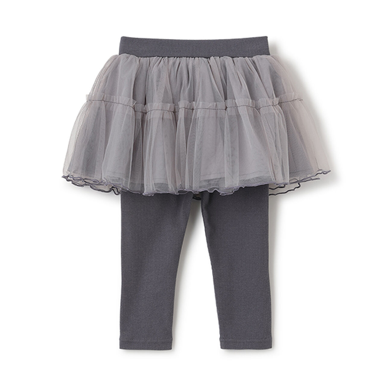 Tulle Skirt with Leggings Set,Blue gray, large image number 2
