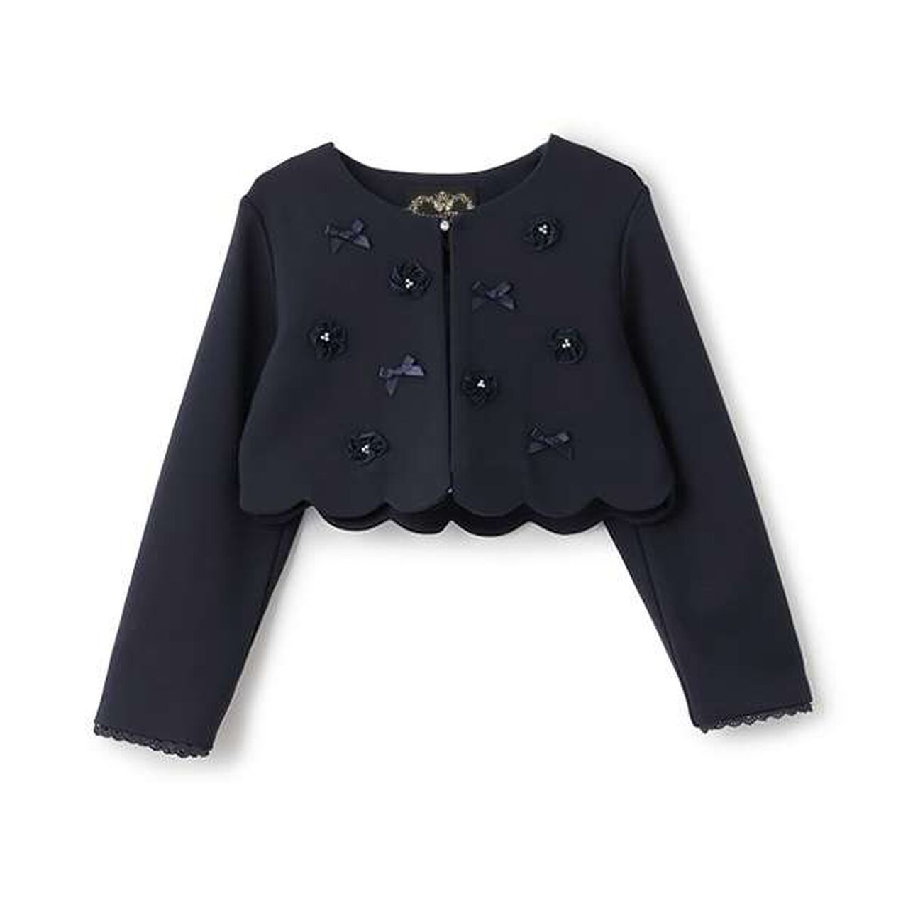 Flower Scallop Jacket,White, large image number 9