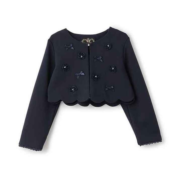 Flower Scallop Jacket,White, medium image number 9