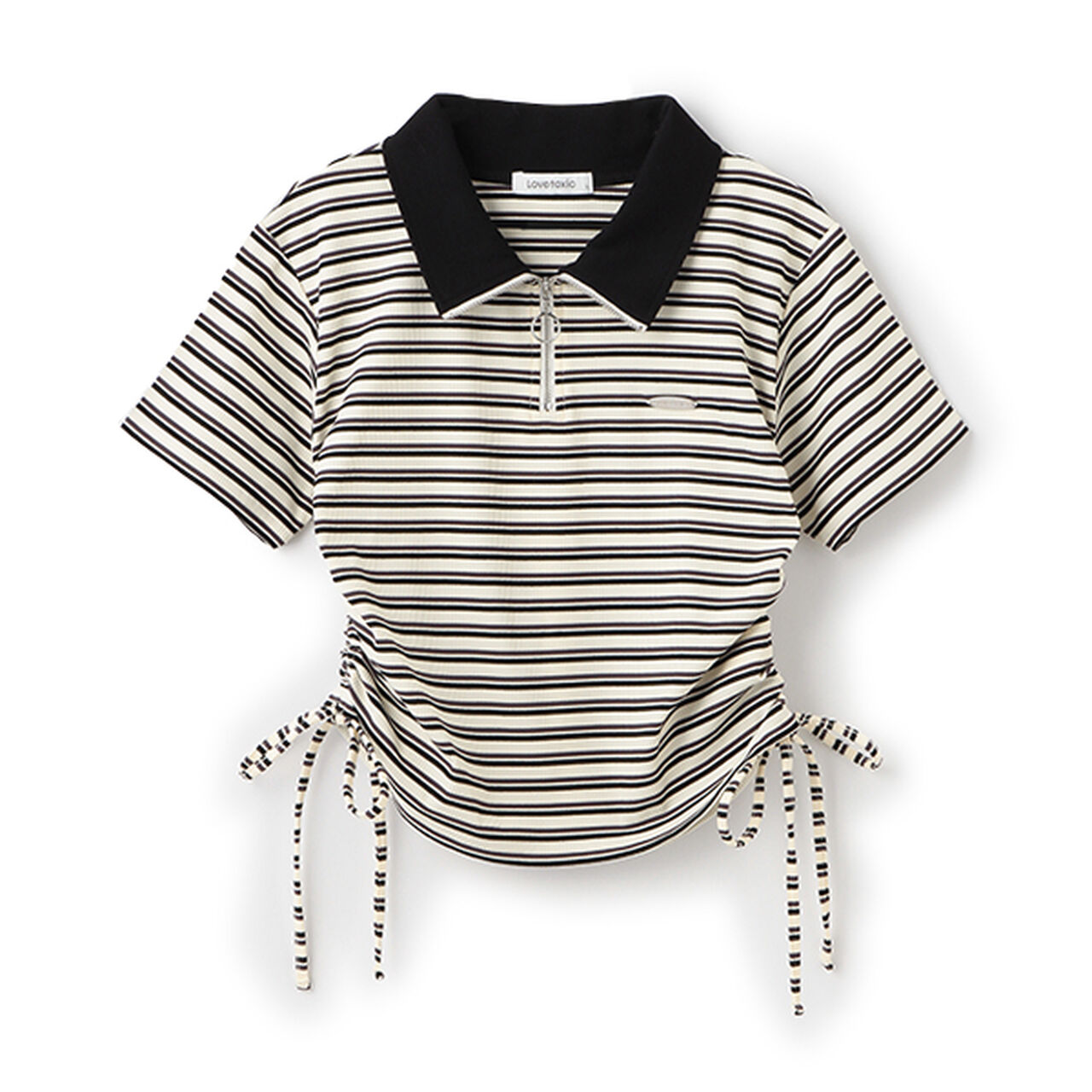 Half ZIP Drawstring T-Shirt,Off white, large image number 10