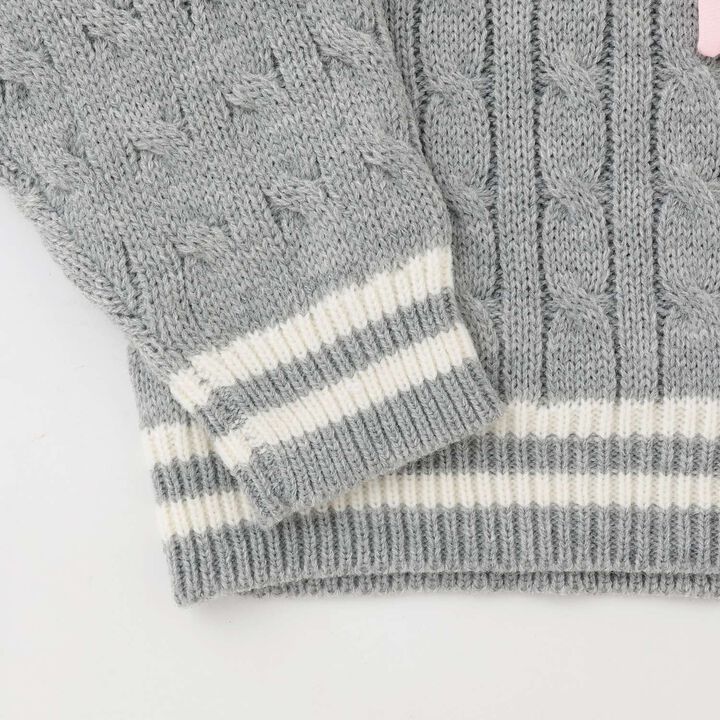[Machine Washable] Layered Knit with Tie,Navy, medium image number 4