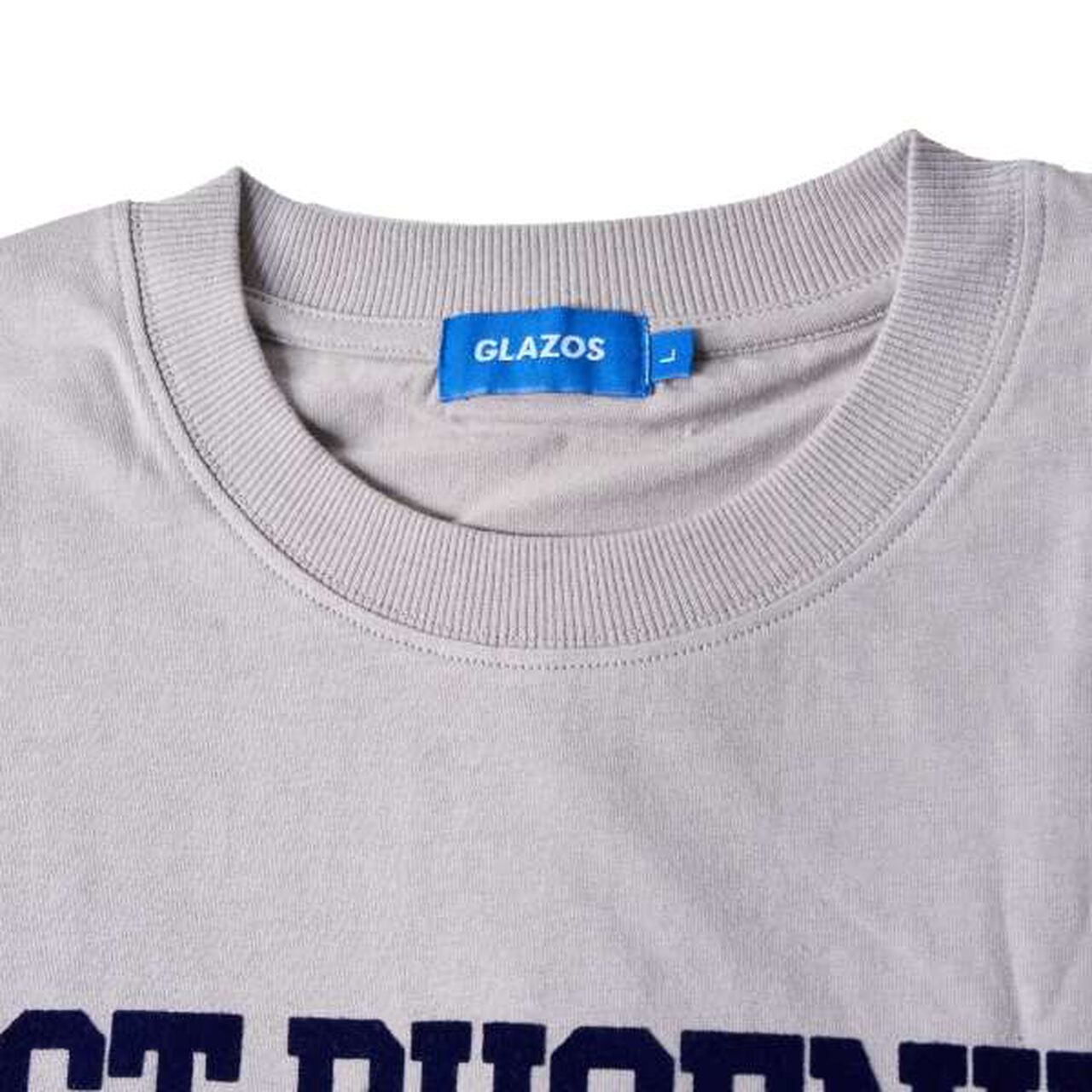 Flocked College Logo Print Long-Sleeve T-Shirt,Navy, large image number 1