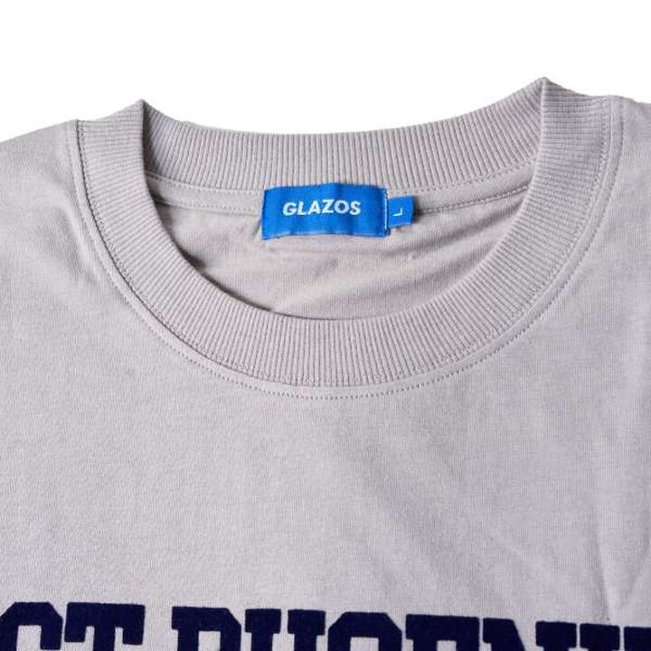 Flocked College Logo Print Long-Sleeve T-Shirt,Navy, medium image number 1