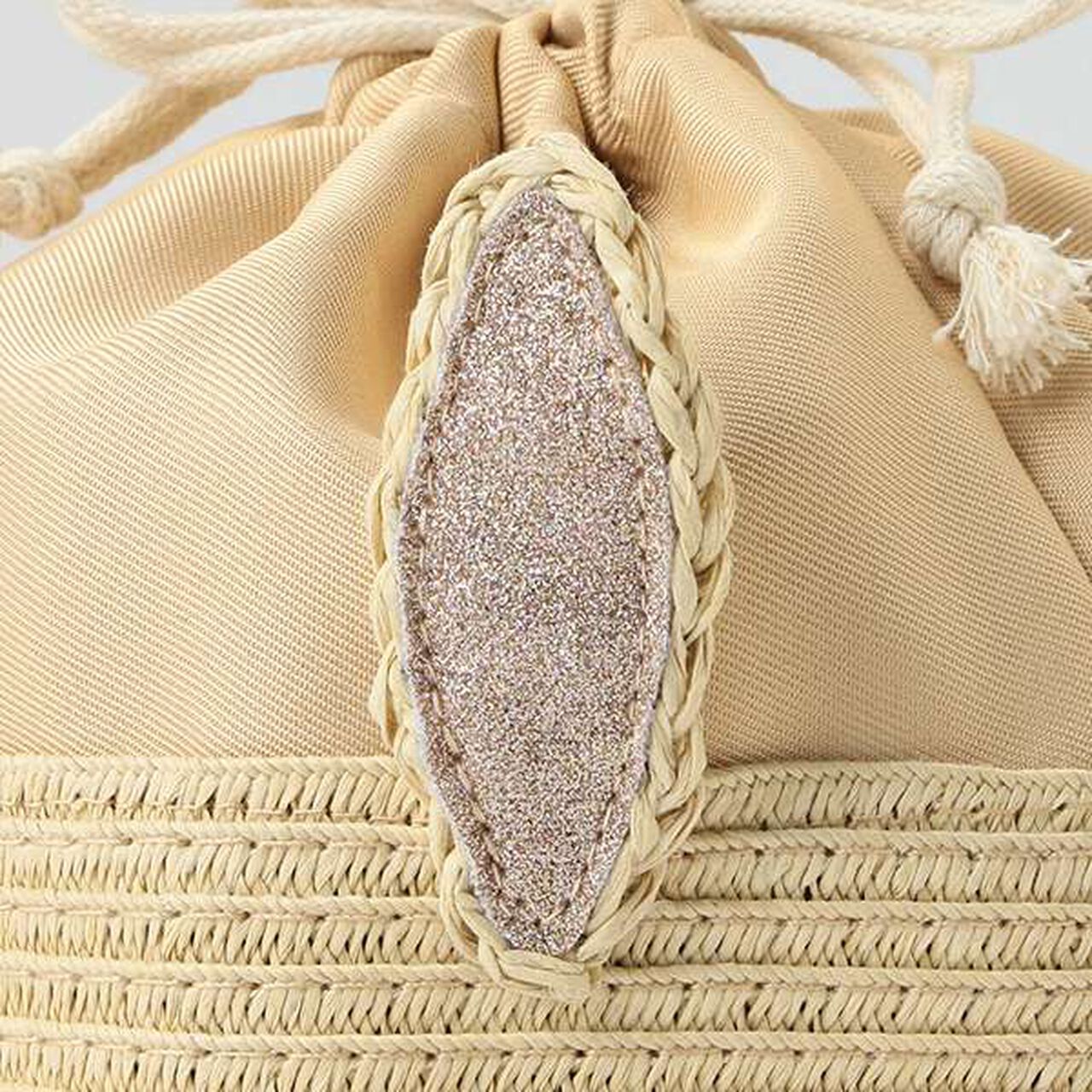 Mixed Material Motif Bag,Red, large image number 5